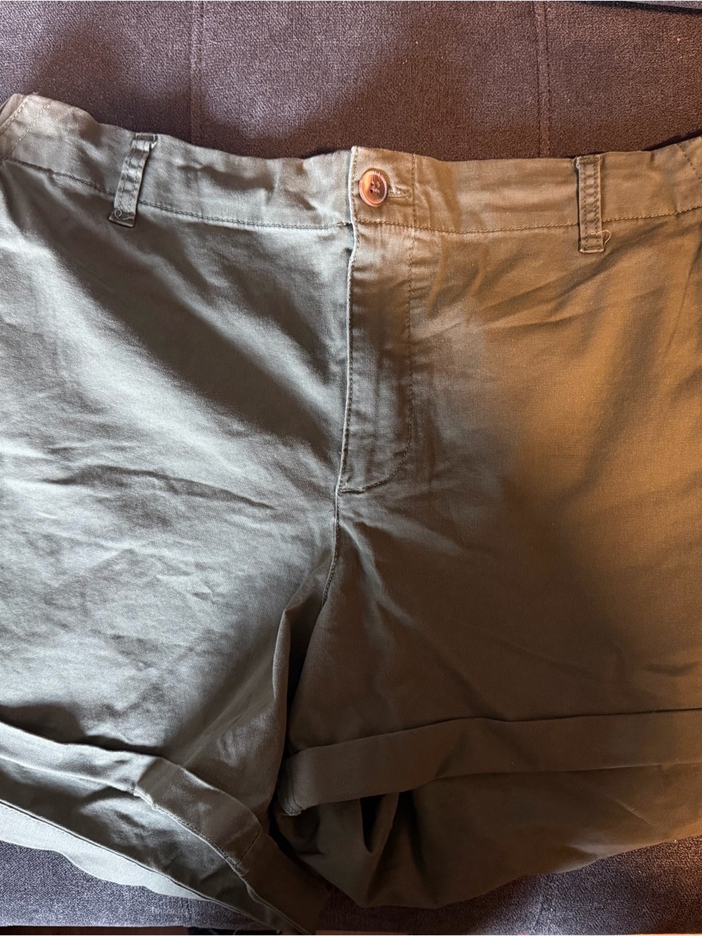 Women’s OG Cotton Blend Roll-Cuff Chino Shorts — Olive